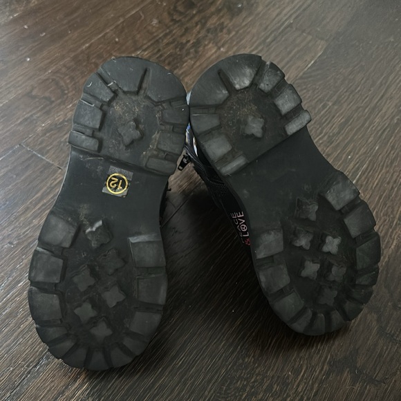 Steve Madden Black Multi Combat Boots Size 12 - Picture 5 of 6